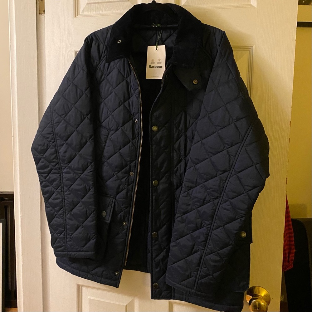 Barbour Quilted Ashby Jacket Navy NWT Size Large